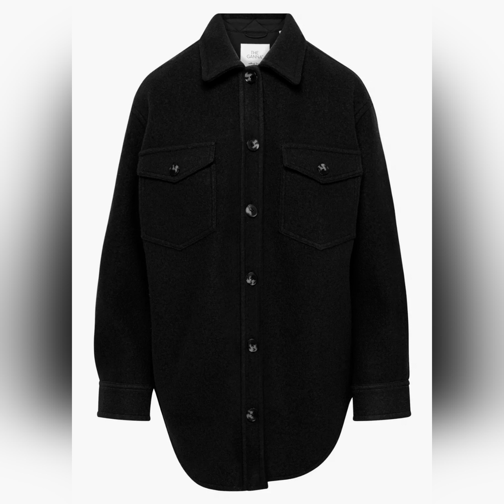 BNWT Aritzia Wilfred Free The Ganna™ Shirt Jacket Black Size XS Short